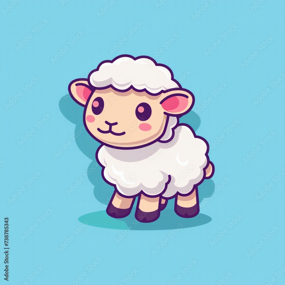 Flat design cute Sheep vector for logo or branding. Flat design cute Sheep vector for logo or branding.
