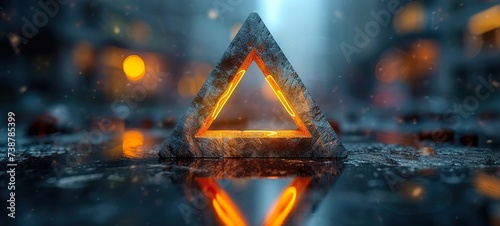 triangle burning in the night photo