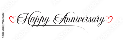 Happy anniversary - custom calligraphy text