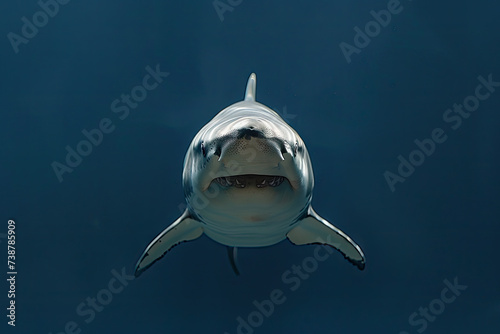 a photograph, full-body shot of a white-shark photo