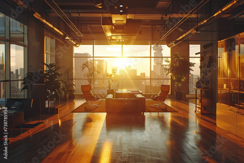 A spacious office, sunlight