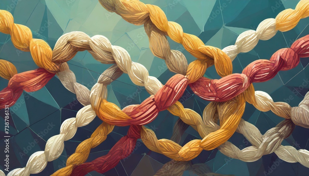 Team rope diverse strength connect partnership together teamwork unity ...