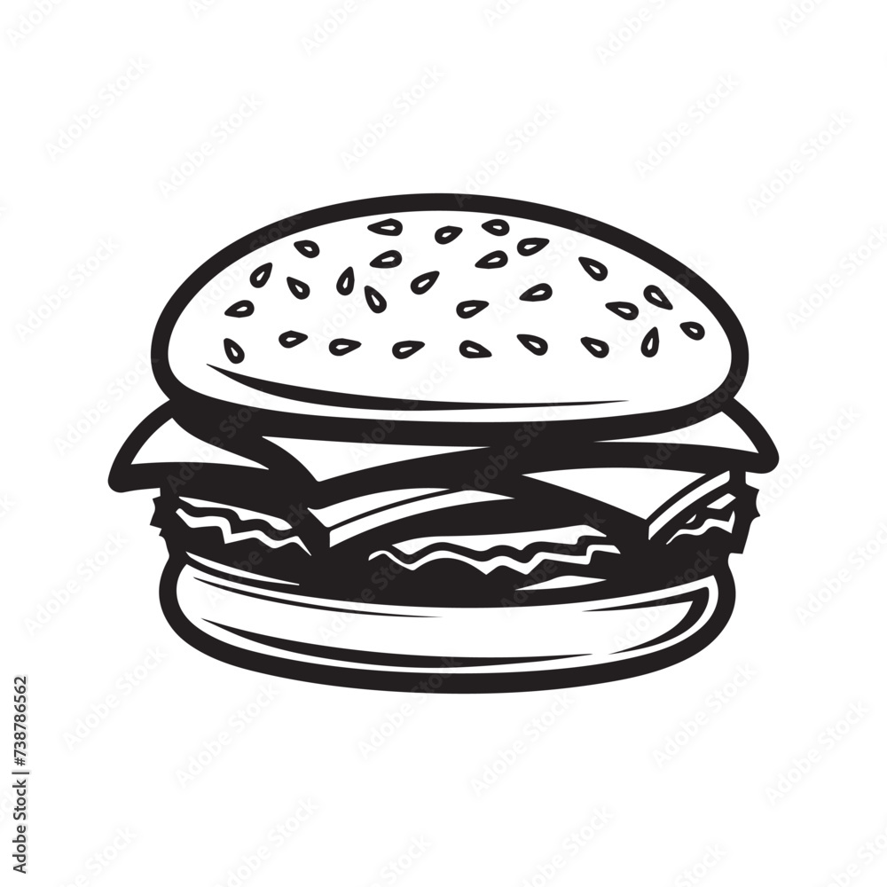Burger Food icon white background vector design. Burger Food icon white background vector design.