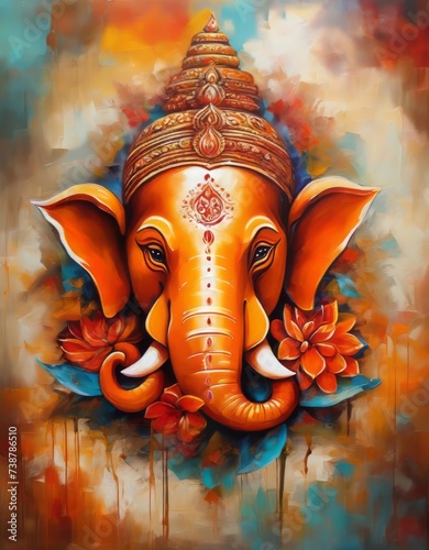 Illustration of Lord Ganesha, the son of God Shiva and Goddess Parvati. The Hindu God Ganesha is the remover of obstacles .He is the first God to be worshipped in all Hindu rites and rituals.