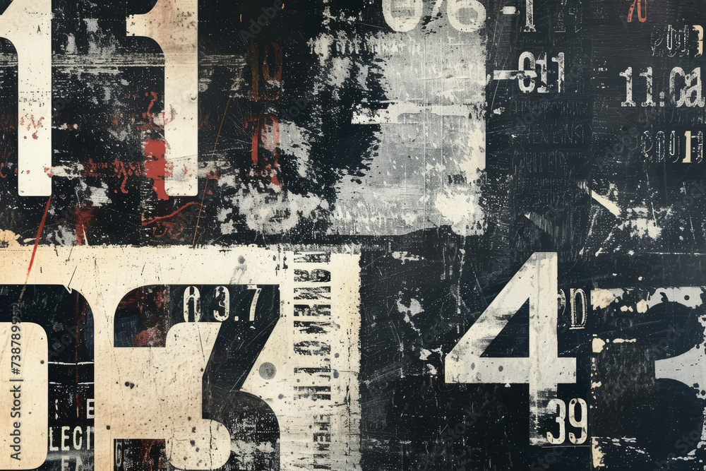 Scrapbook paper featuring large labels with random numbers and letters ...