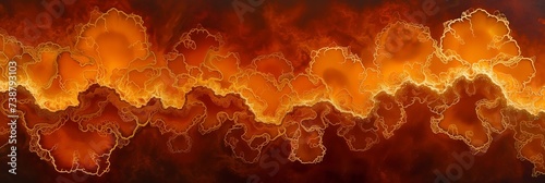 Abstract Fiery Lava Patterns with Intense Orange and Red Textures for Background or Conceptual Design