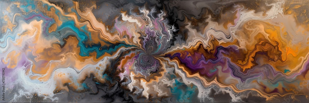 Abstract Liquid Art with Vibrant Colors and Flowing Patterns for Creative Background or Wallpaper