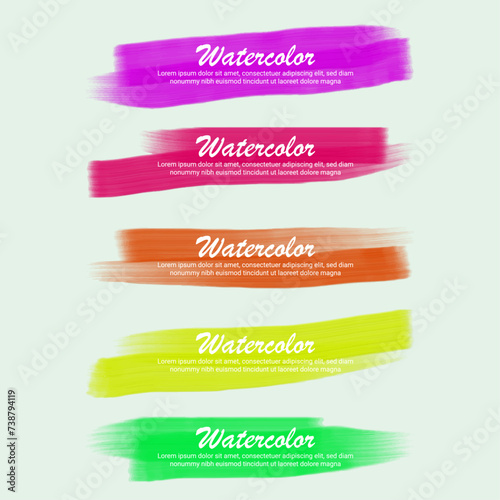 Watercolor strokes with many colors