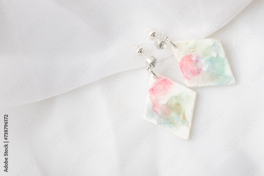Handmade resin earrings, fashion jewelry Handmade resin earrings, fashion jewelry