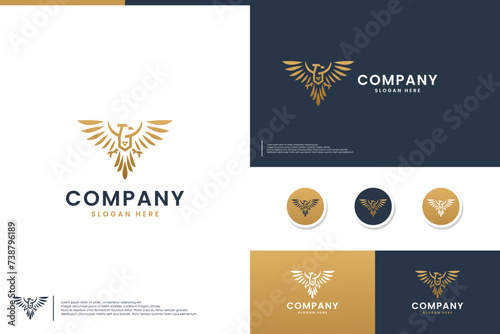 flying eagle logo , minimalist style ,logo design inspiration.