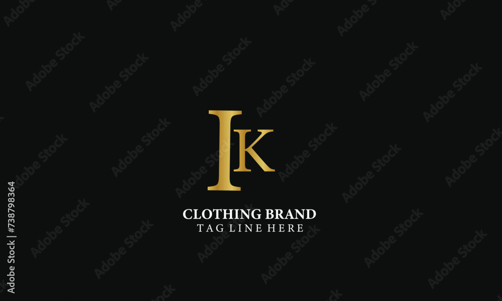Obraz premium ik logo , clothing logo, letter logo, gold logo,