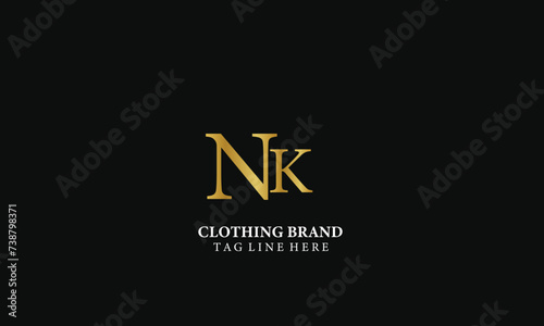 nk logo , clothing logo, letter logo, gold logo, photo