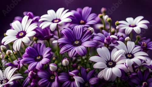 Purple and White Flowers Pattern Background