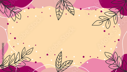 background with flowers, pink background illustration, easy and simple illustration