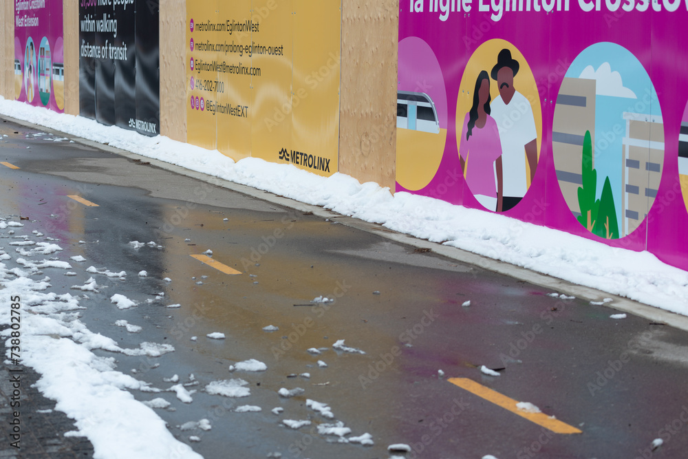 hoarding near construction site of Eglinton Crosstown West Extension (located on the north side