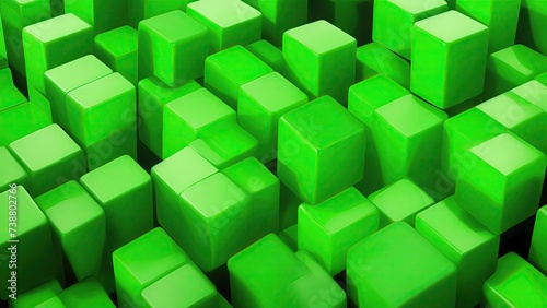 Abstract Green cubes background