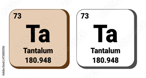 Ta, Tantalum element vector icon, periodic table element. Vector illustration EPS 10 File. Isolated on white background. photo