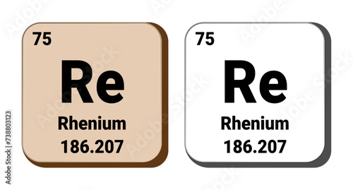 Re, Rhenium element vector icon, periodic table element. Vector illustration EPS 10 File. Isolated on white background.