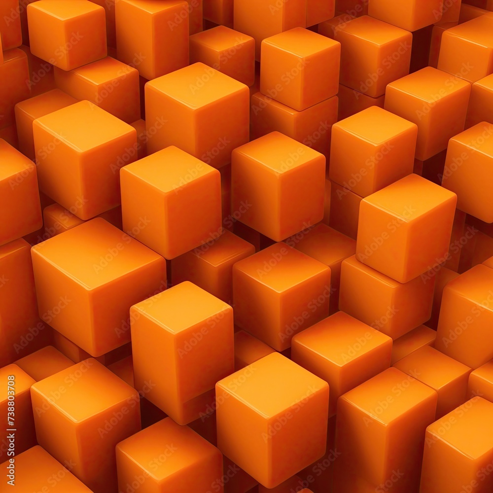 Abstract Orange cubes background Abstract Orange cubes background