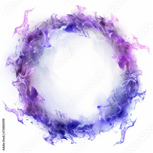 A winding purple circle with a bright edge against a white background image photo