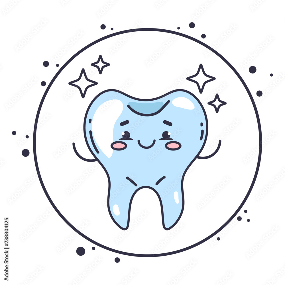 Tooth character in protective bubble. Germs characters attack. Vector flat cartoon illustration Tooth character in protective bubble. Germs characters attack. Vector flat cartoon illustration