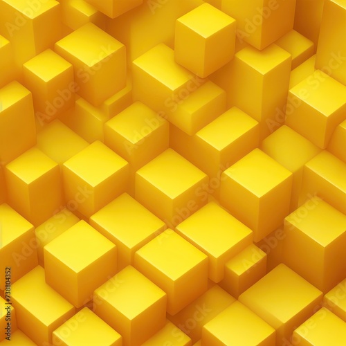 Abstract Yellow cubes background
