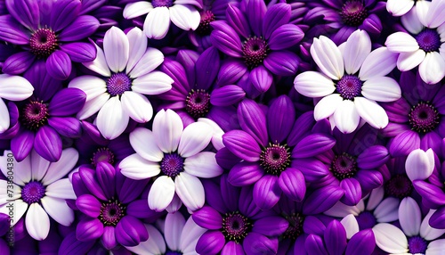 Purple and White Flowers Pattern Background © MondSTUDIO