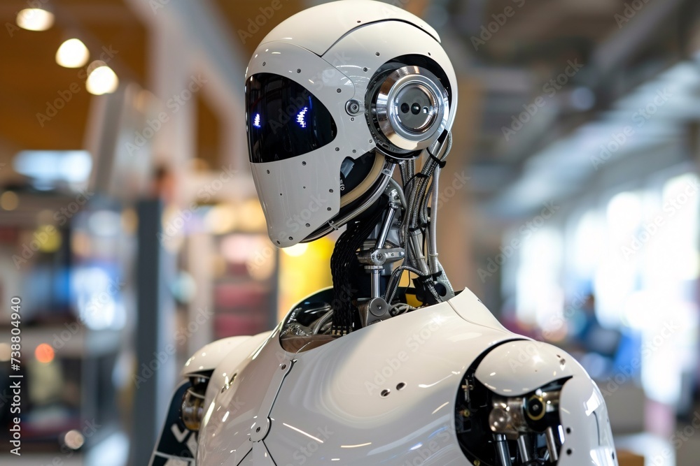a white robot with a black visor a white robot with a black visor