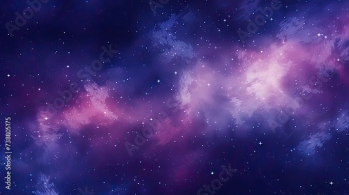 An illustration of a purple and white space with stars