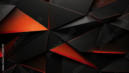 3d black and red abstract background