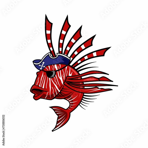 lion fish with pirate hat