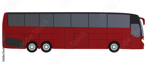 Red tourist bus. vector illustration