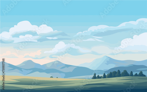 morning view of cloud with hill landscape background