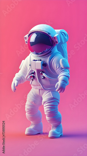 Minimal Astronaut against soft background - Ai Generated