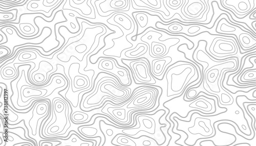 Seamless pattern with White sea map and topographic contours map background, curved reliefs abstract background. Abstract vector illustration
