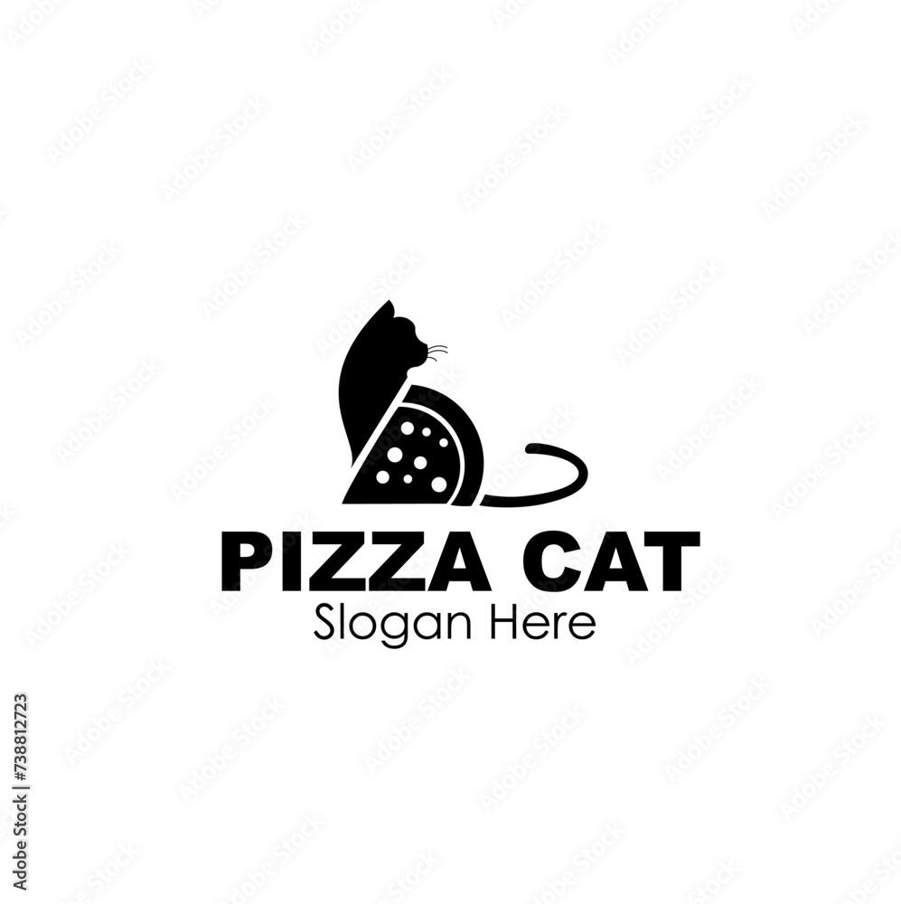 pizza cat logo design concept
