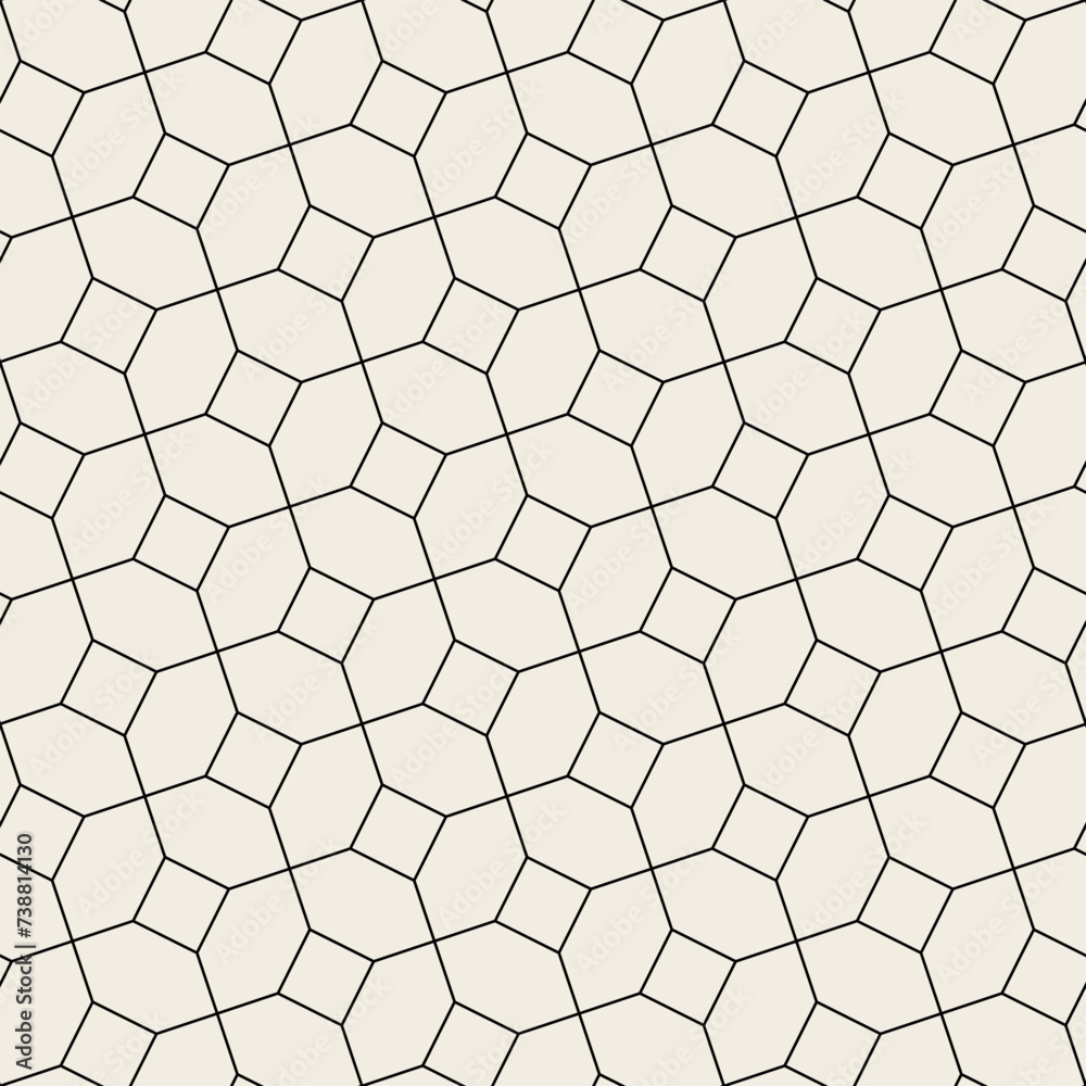 Vector seamless pattern. Simple linear geometric texture. Square monochrome background. Contemporary digital simple squares. Can be used as swatch for illustrator.