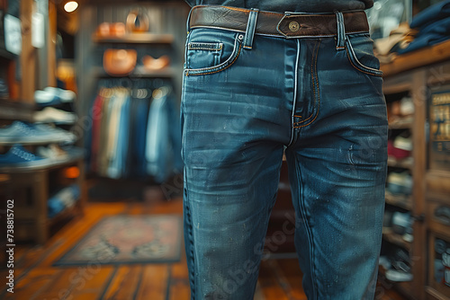 close-up of man jeans