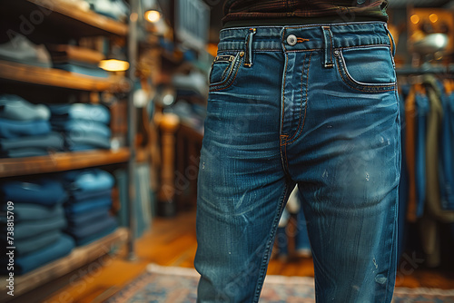 close-up of man jeans