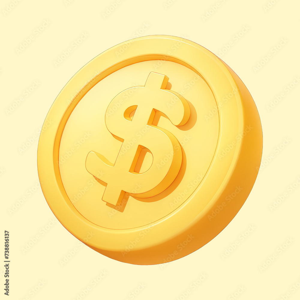 Dollar coin icon cartoon illustration Dollar coin icon cartoon illustration