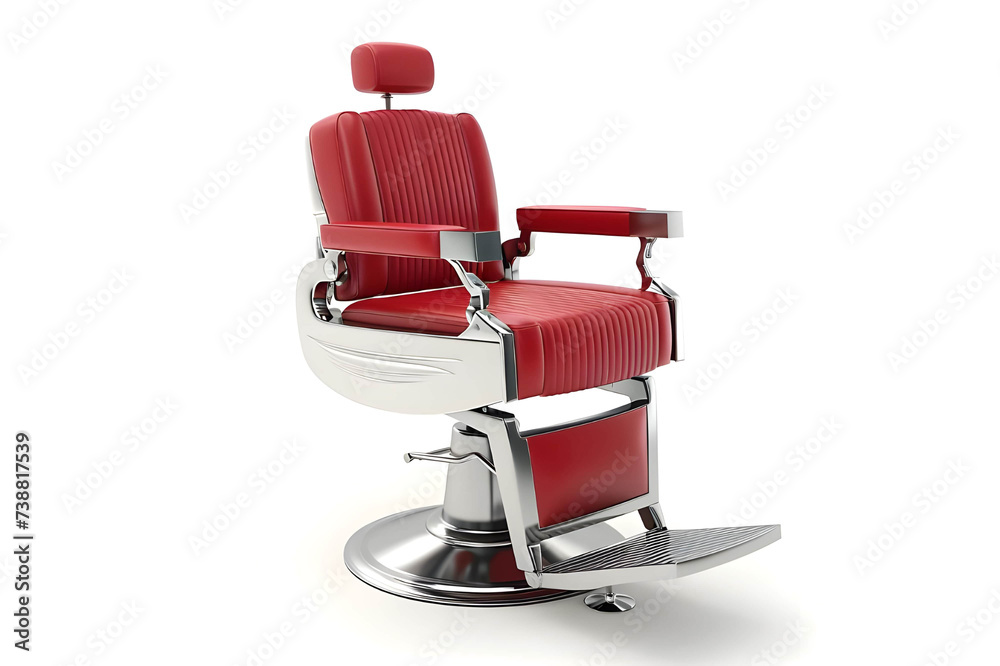 Fototapeta premium Barber chair against soft background - Ai Generated