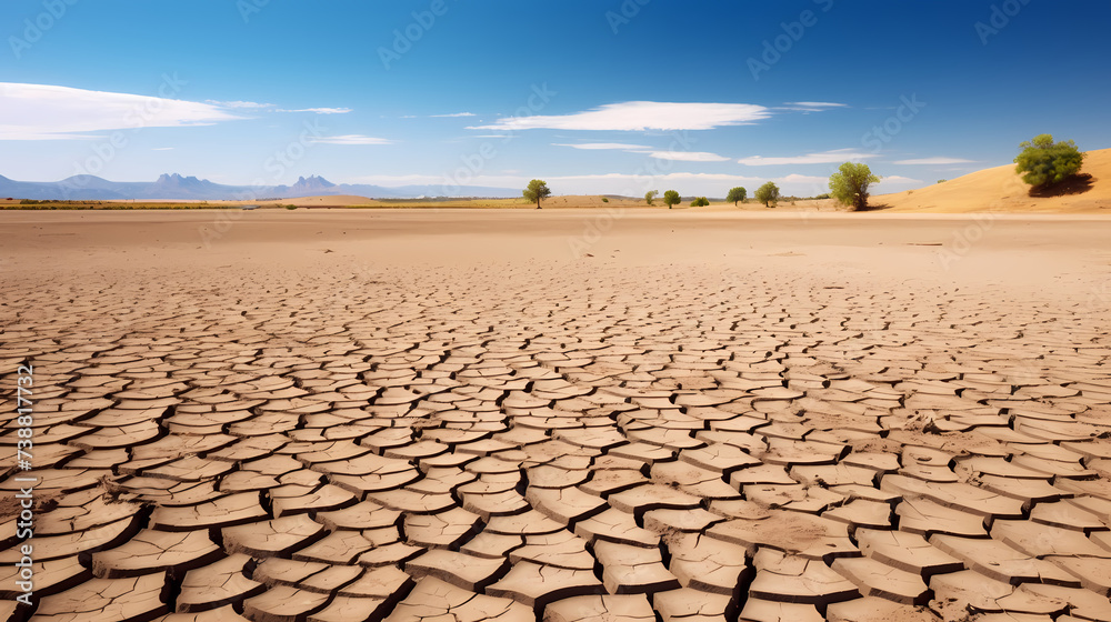 Barren drought concept wallpaper or dry desert background