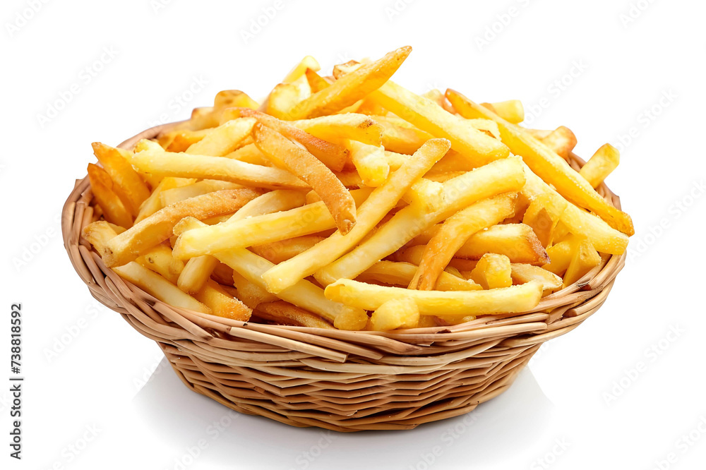 French fries Basket against soft background - Ai Generated French fries Basket against soft background - Ai Generated