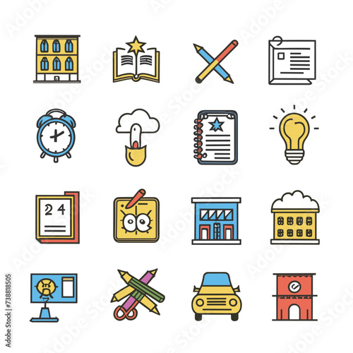 School Education Icon vector set