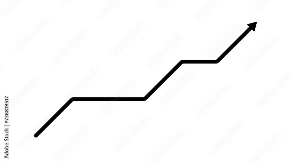 Animated arrow growth up and down icon on background Animated arrow growth up and down icon on background