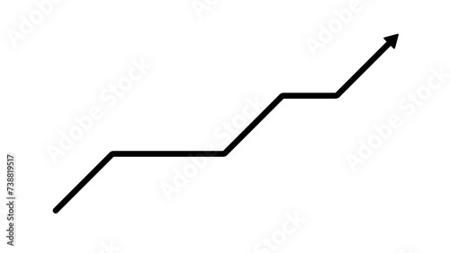 Animated arrow growth up and down icon on background