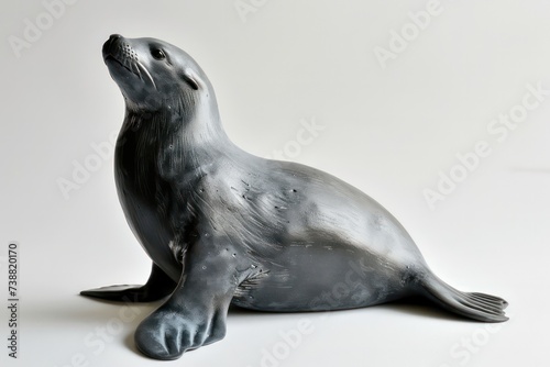  seal on a white background, in the style of light white and dark gray, naturalistic poses © STOCKYE STUDIO