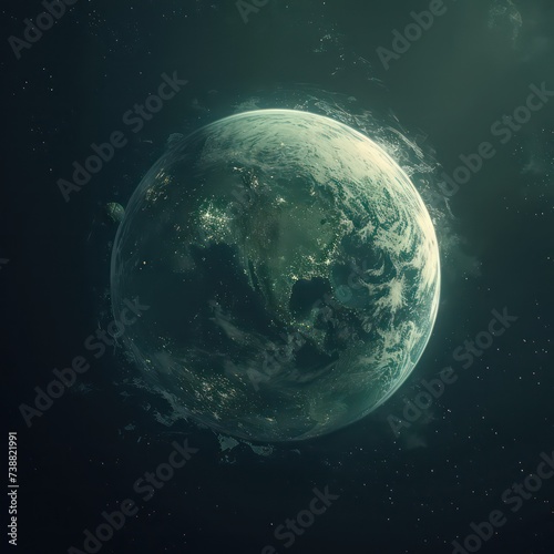earth illustration in space