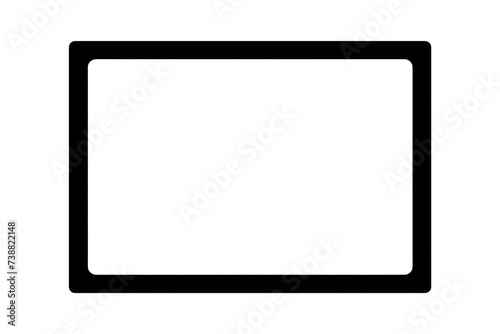 electronic screen white frame icon with black frame and blank white screen