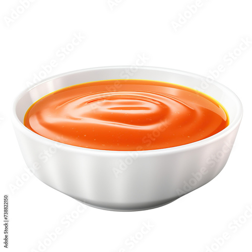 Bowl of sauce isolated on white or transparent background
